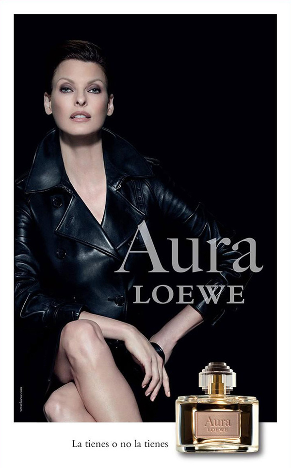 linda evangelista 代言loewe aura香氛广告