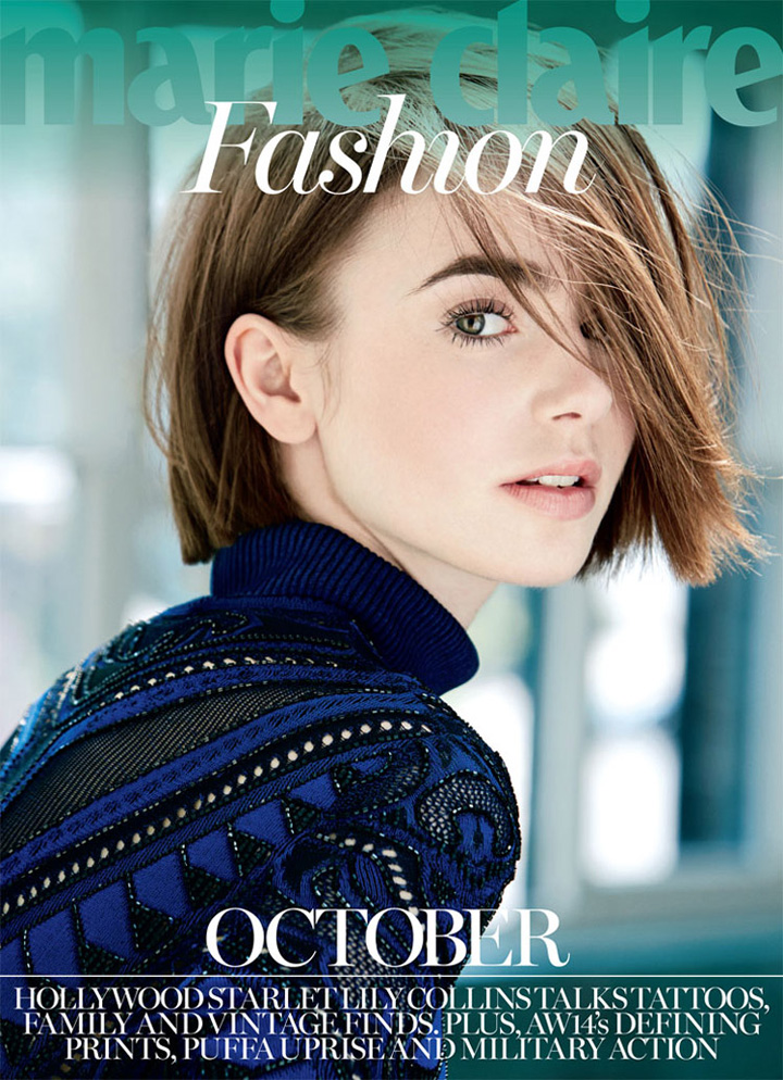 lily collins《marie claire》英国版2014年10月号