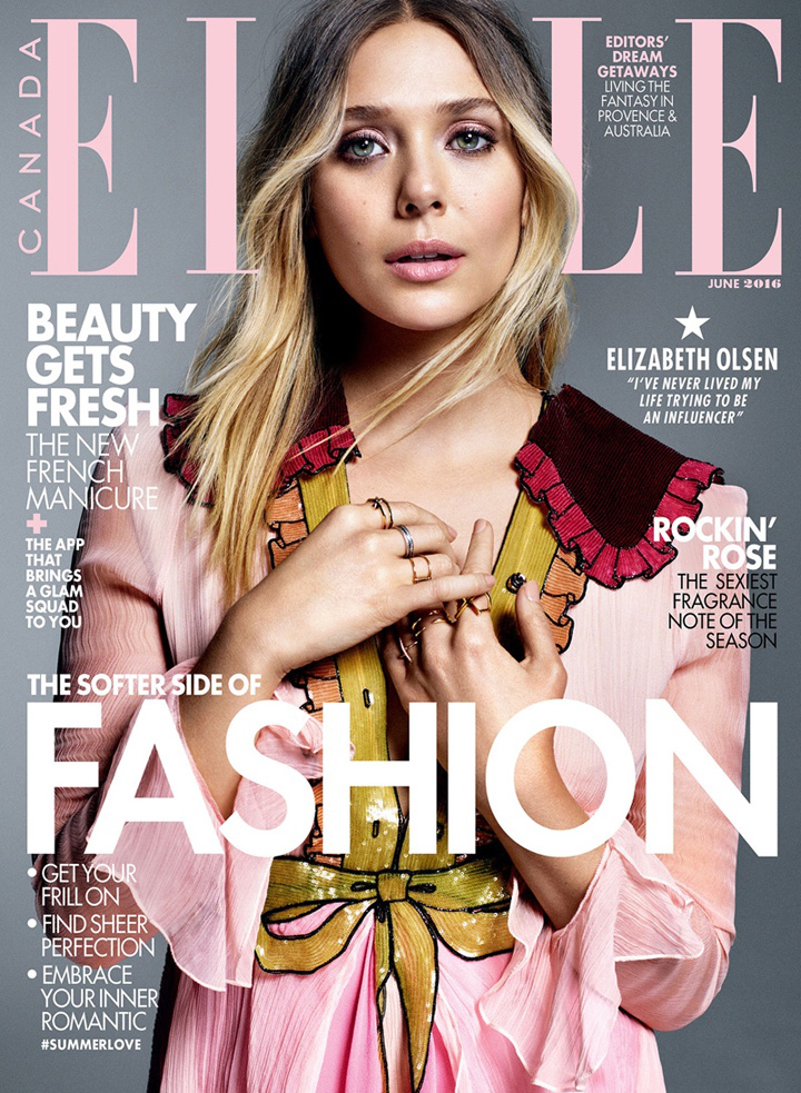 elizabeth olsen《elle》加拿大版2016年6月号